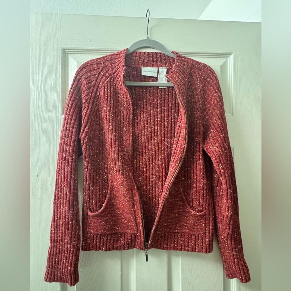 Vintage Liz Claiborne Textured Red Cardigan